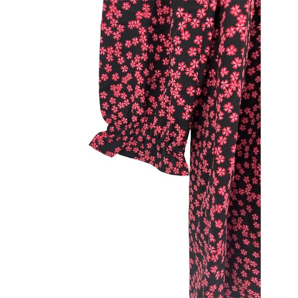BP Black Graphic Blooms Long Sleeve Dress Size XSmall - Picture 5 of 12